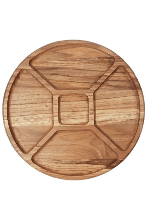 Wooden plate for 4 sections with compartment for..