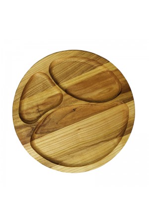 Wooden round plate diameter 11.8 inches
